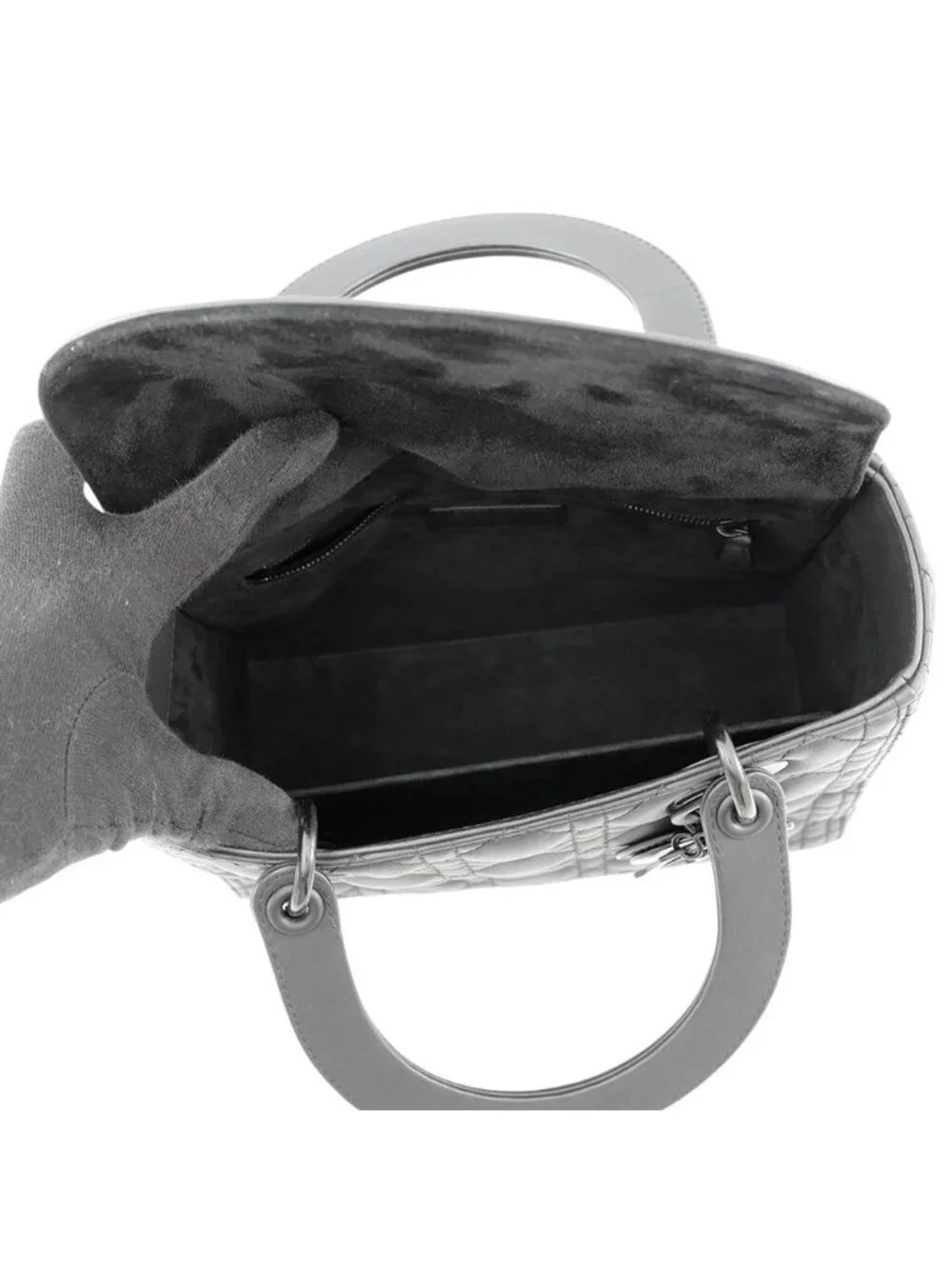 Dior Handbag Lady Cannage Sloi 2-Way Black